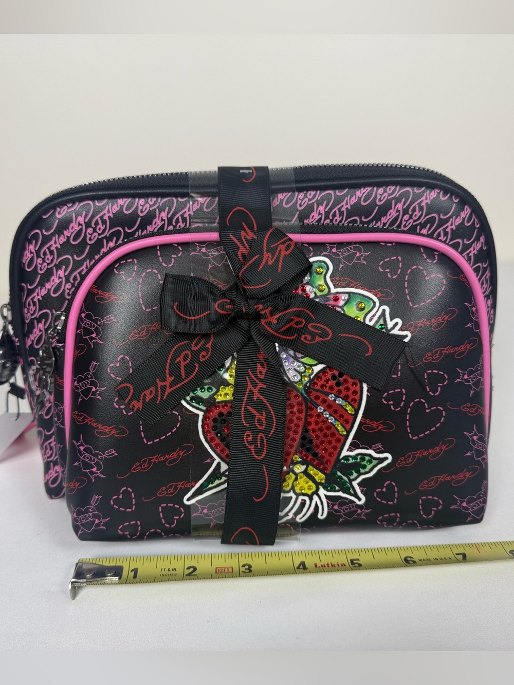 Ed Hardy 2-Piece Rhinestone Cosmetic Bag Set ✨🖤 - Picture 6 of 10